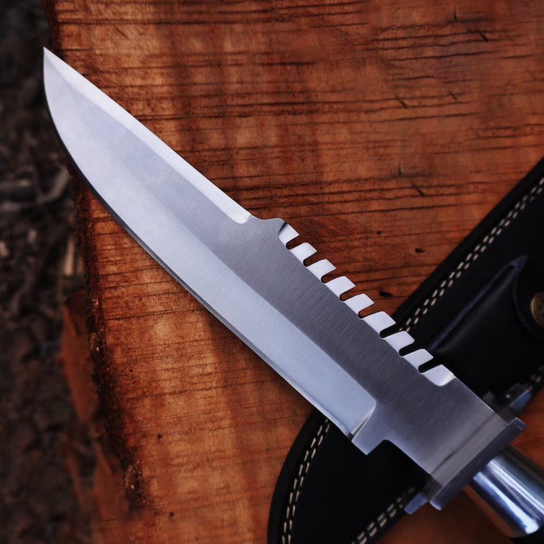 Handmade D2 Steel Commando Replica Bowie Knife with Leather Sheath | Gift for Him | Anniversary Gift | Father's Day Gift | Christmas gift