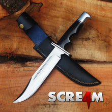 Lade das Bild in den Galerie-Viewer, Scream Replica Knife: Bloody Ghostface Replica Buck 120 Hunting Knife | Movie Replica | Horror Movie Prop | Real Blade | Arham Cutlery
