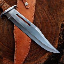 Cargar imagen en el visor de la galería, Rambo 3 Knife: Handmade 18&quot; Rambo Movie Replica Hunting Survival Bowie Knife | Fixed Blade Knife with Leather Sheath | Christmas Gift | Arham Cutlery
