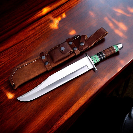 Viking Witch-Breaker D2 Bigfoot Combat Bowie With Leather Sheath 