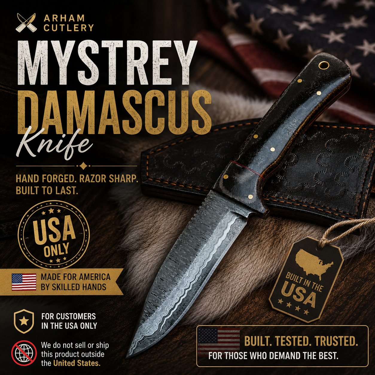 Mystery Damascus Knife Arham Cutlery