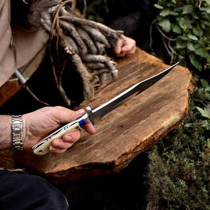Handmade Custom Camel Bone Large Western Bowie Hunting Camping-Knife
