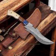 Load image into Gallery viewer, Finely Crafted Handmade Damascus Steel Hunting Knife 
