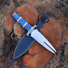 Cargar imagen en el visor de la galería, Handmade Forged Split dagger Knife | Handmade Hunting Knife | Two Point Unique Design for Precise Cuts | Arham Cutlery
