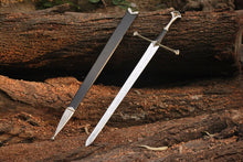 Cargar imagen en el visor de la galería, Handmade Viking Swords, Anduril Steel Sword, Groomsmen Gift, Lord of the Rings King Aragorn Ranger Sword, Christmas Gift - Arham Cutlery
