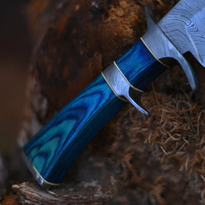 Custom Handmade Damascus Steel Bowie Knife Christmas Gift for Him Anniversary Gift Survival Knife Hunting Knife Camping Knife Tactical Knife | Arham Cutlery