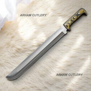 Battle Ready Machete Modern Combat Sword Handmade D2 Stainless Steel Sword With Leather Sheath