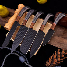 Load image into Gallery viewer, Damascus Kitchen Knife Set Professional 5 Piece , Arham Cutlery
