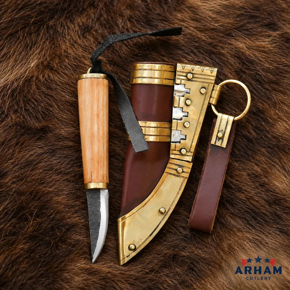 Little Raven Small Viking Knife – Hand-Forged Carbon Steel & Wood Handle Arham Cutlery