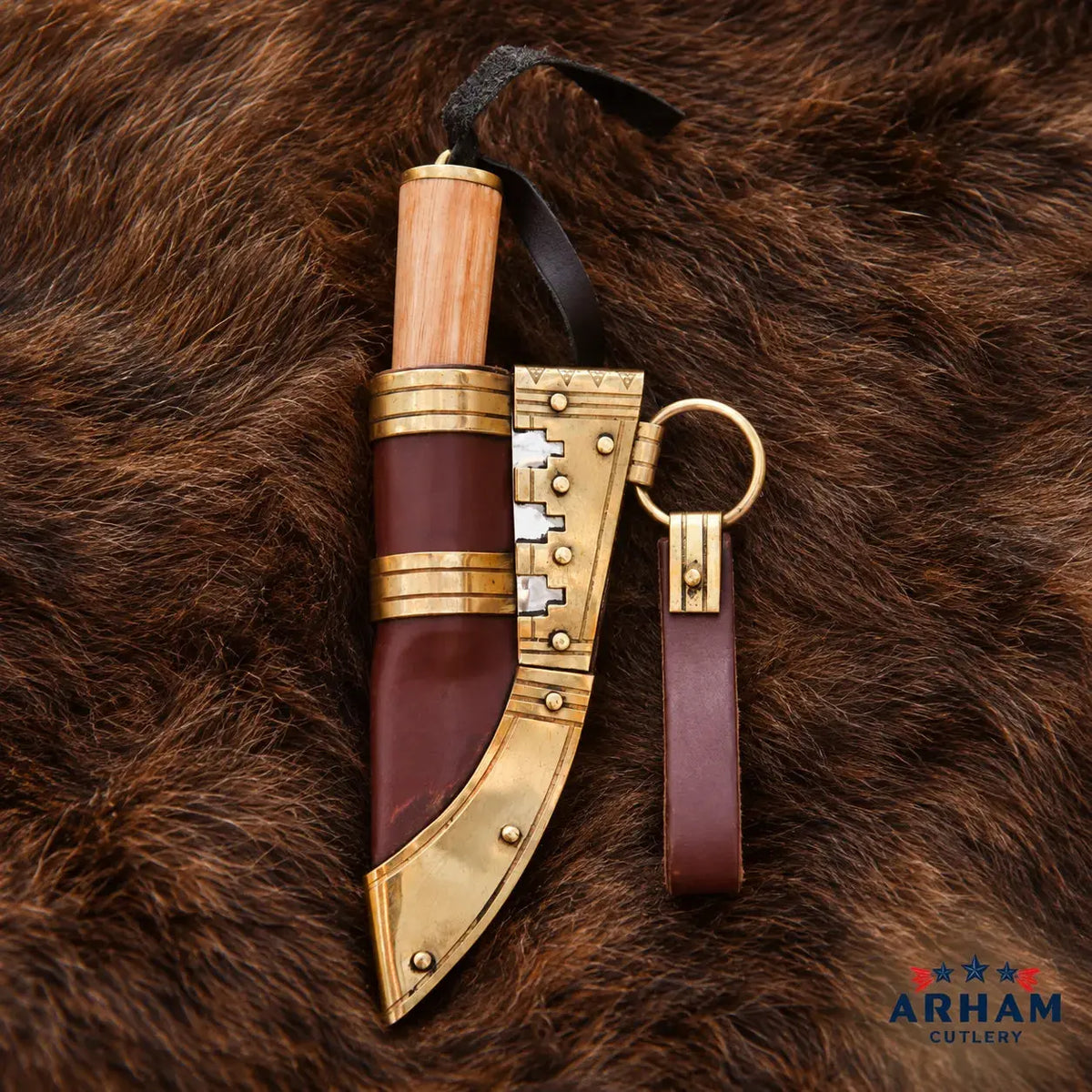 Little Raven Small Viking Knife – Hand-Forged Carbon Steel & Wood Handle Arham Cutlery