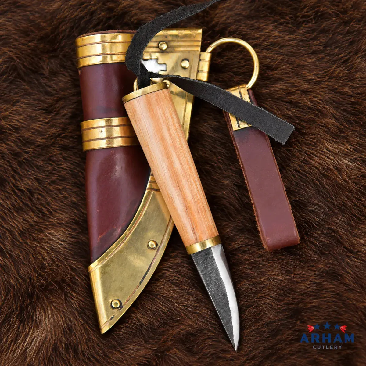 Little Raven Small Viking Knife – Hand-Forged Carbon Steel & Wood Handle Arham Cutlery