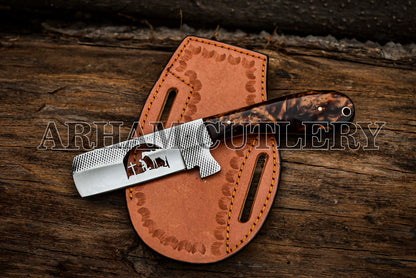 Praying Cowboy Knife With Leather Sheath