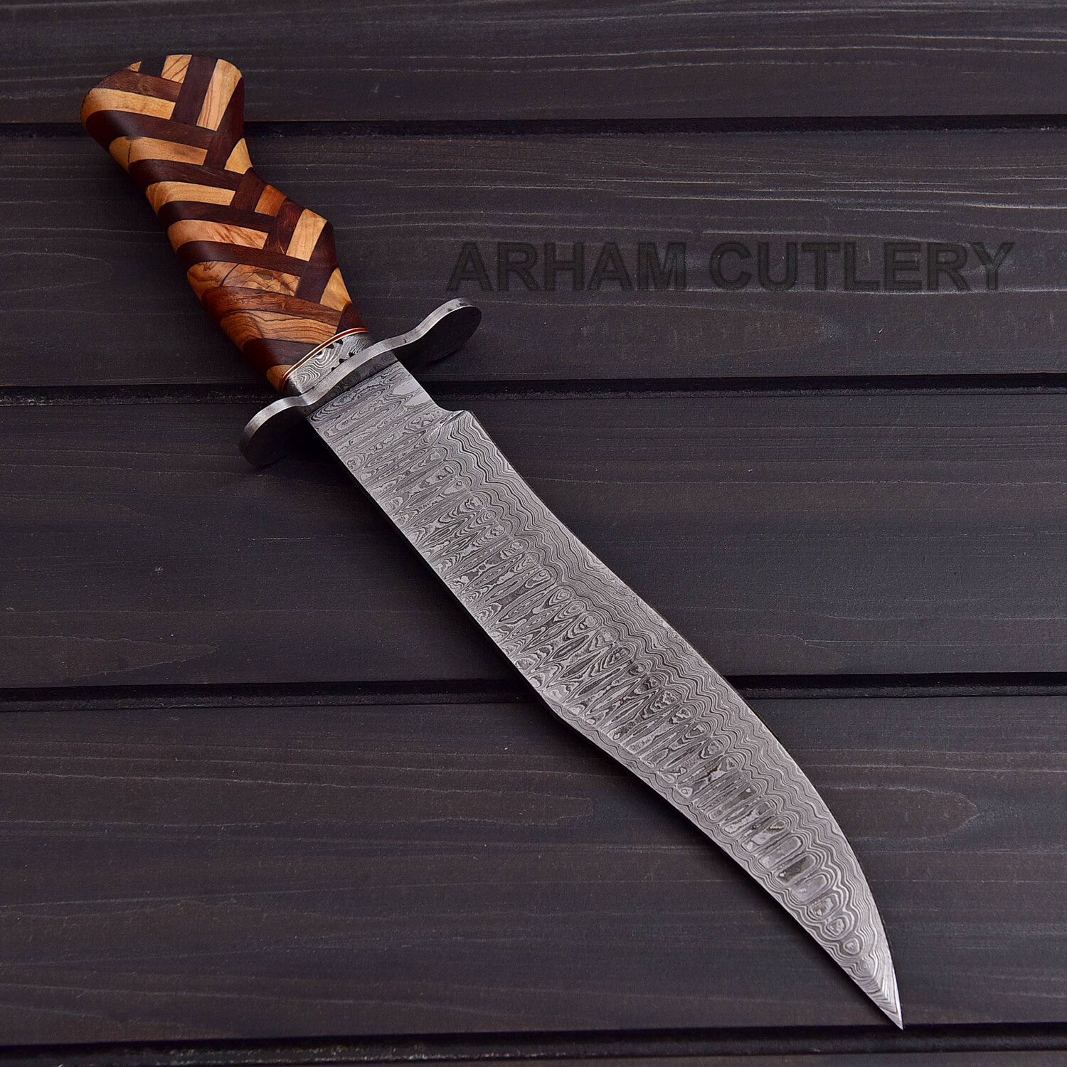 Hand Forged Knife With Leather Sheath Arham Cutlery 