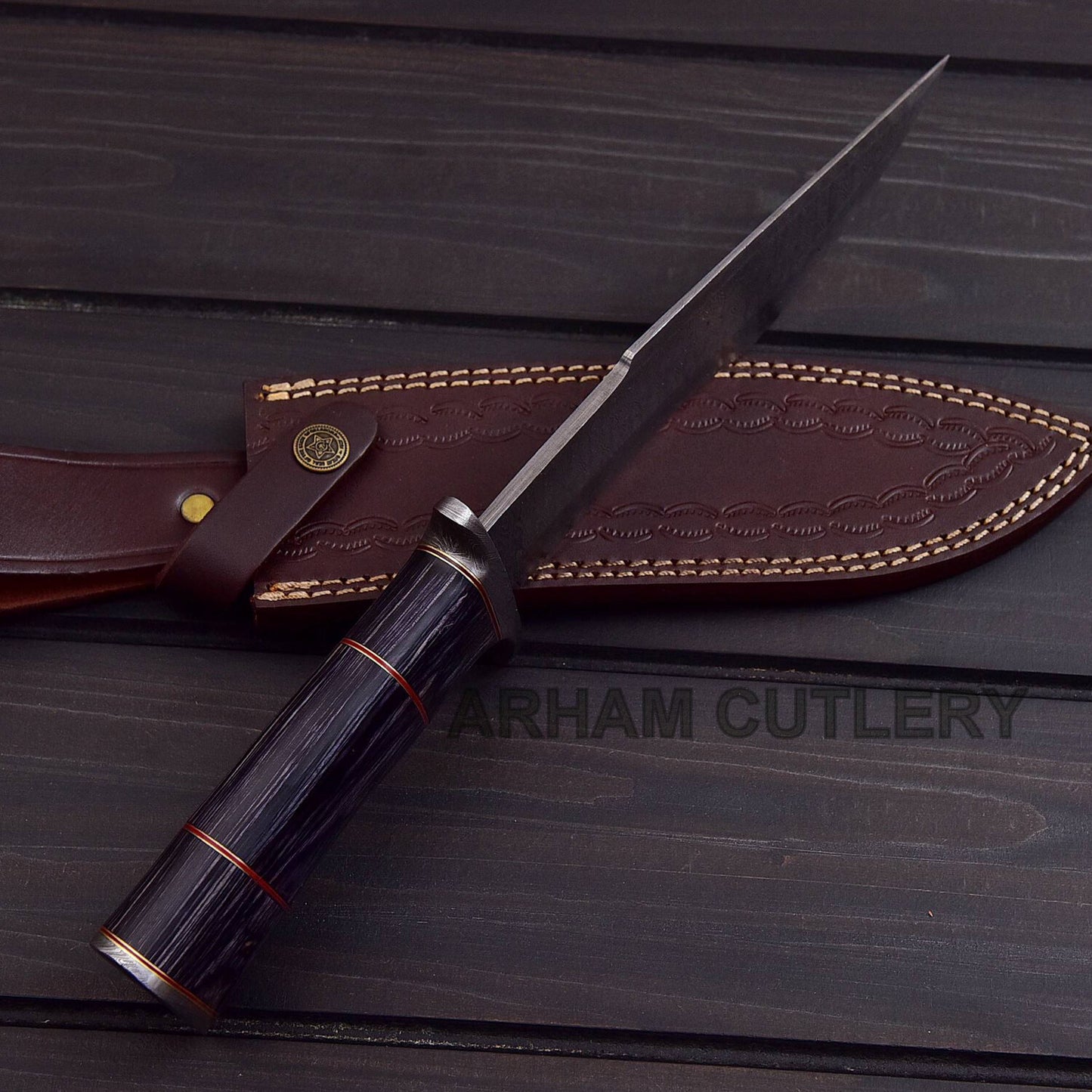 Knife With Leather Sheath 