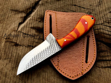 Cargar imagen en el visor de la galería, Handmade Ferrier Rasp File Skinning Knife With Cross Draw Leather Sheath , Arham Cutlery
