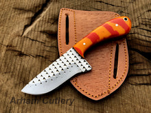 Cargar imagen en el visor de la galería, Handmade Ferrier Rasp File Skinning Knife With Cross Draw Leather Sheath , Arham Cutlery
