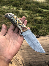 Load image into Gallery viewer, Damascus Steel Ram Horn Knife - Arham Cutlery
