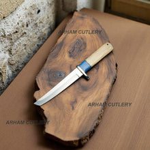 Load image into Gallery viewer, D2 Stainless Steel Blue Lapis Bone Combat Tanto Knife With Leather Sheath Arham Cutlery 
