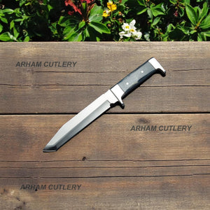 D2 Yoshimitsu Bone Tanto Fighter Knife With Leather Sheath Arham Cutlery