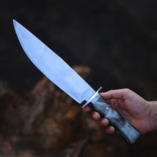 Cargar imagen en el visor de la galería, Handmade Stainless Steel Kitchen Knife With Resin Handle And Leather Sheath | Arham Cutlery
