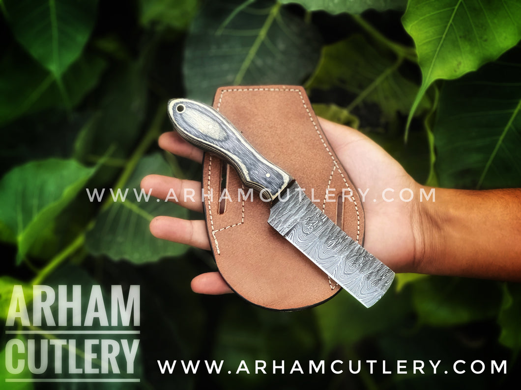 Damascus Steel CowBoy Knife Arham Cutlery 