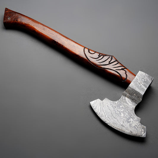 Handmade Damascus Steel Axe Arham Cutlery 