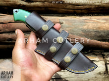 Load image into Gallery viewer, Damascus Steel Handmade Hunting Knife , Custom Hand Forged Knife With Leather Sheath , Arham Cutlery

