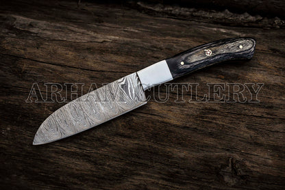 Damascus Steel 5 PCS Hand Forged Chef Knife Set With Leather Roll Kit