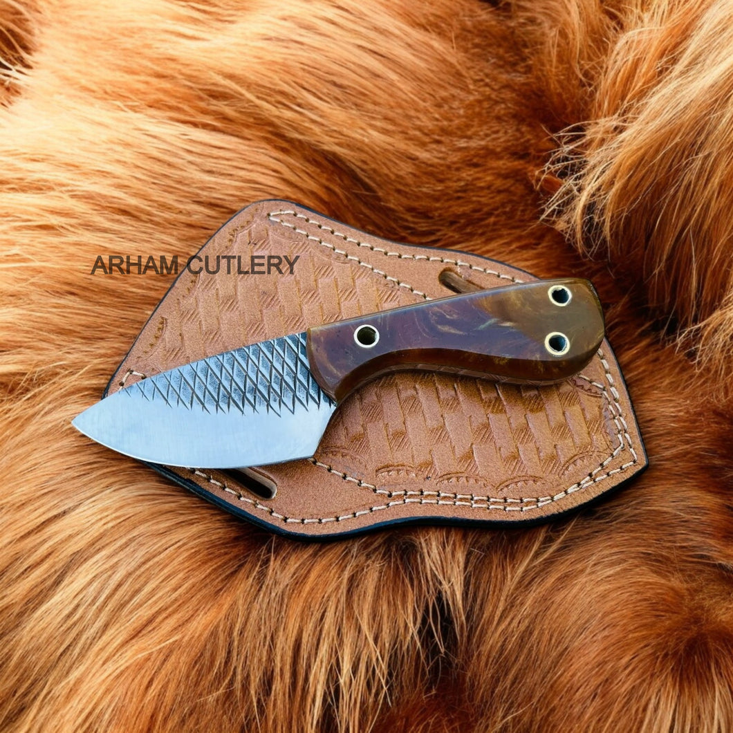 Fixed Blade Knife With Leather Sheath Best Skinning Knife 