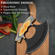 Cargar imagen en el visor de la galería, Handmade Pizza Cutter , ULU Knife With Leather Sheath , Arham Cutlery
