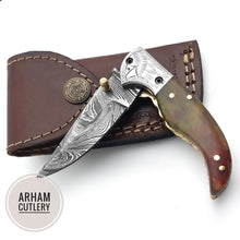 Lade das Bild in den Galerie-Viewer, Handmade Damascus Steel Folding Blade Knife (Damascus Steel Blade) - Arham Cutlery
