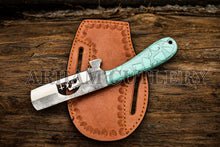 Load image into Gallery viewer, Praying Cowboy Knife With Hand Sewn Leather Sheath
