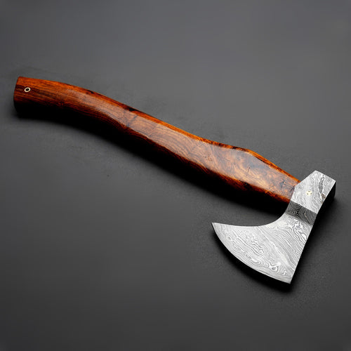 Damascus Steel Axe With Sheath Arham Cutlery 