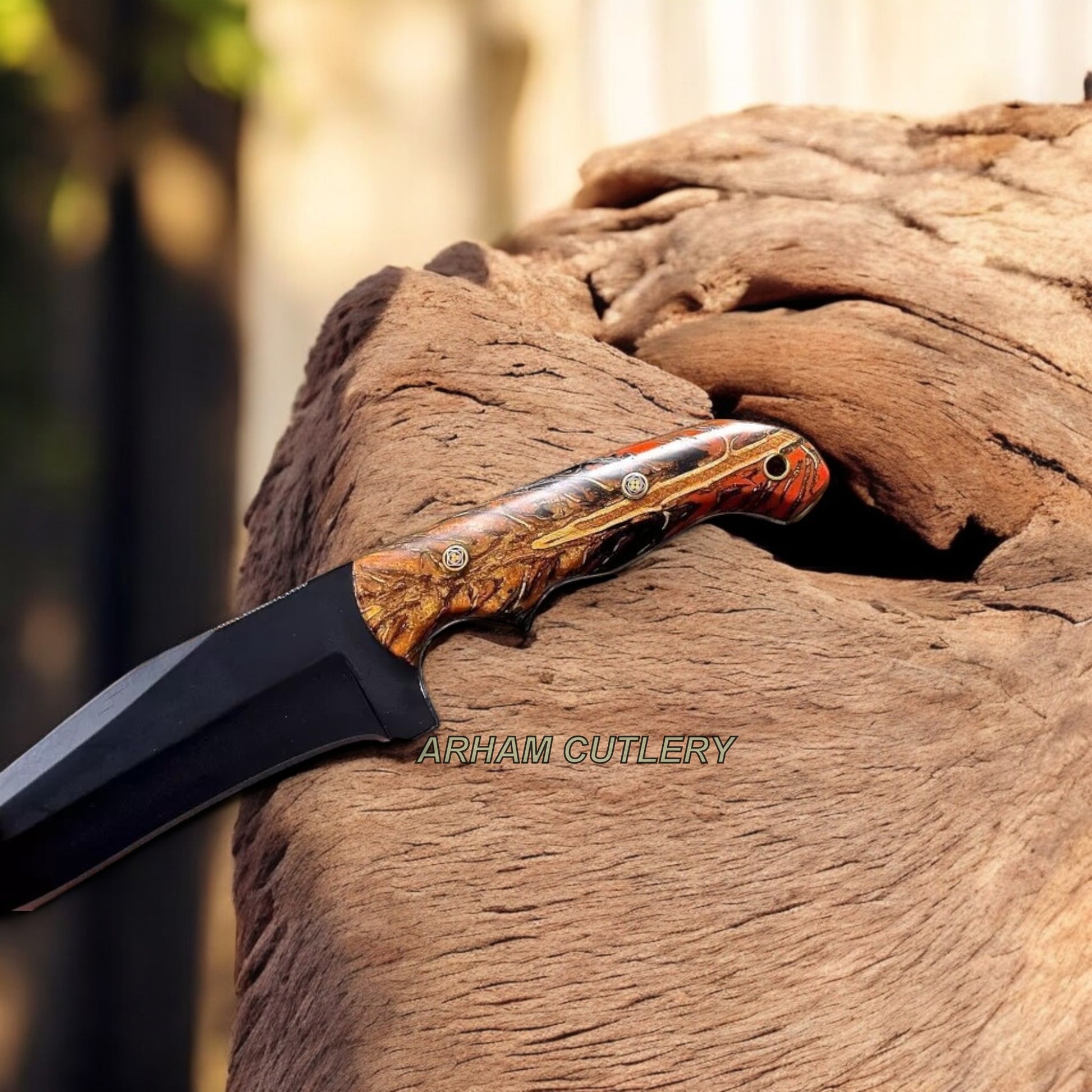 Handmade 10" Custom PINE CONE Hunting Camping Sport Knife Arham Cutlery 