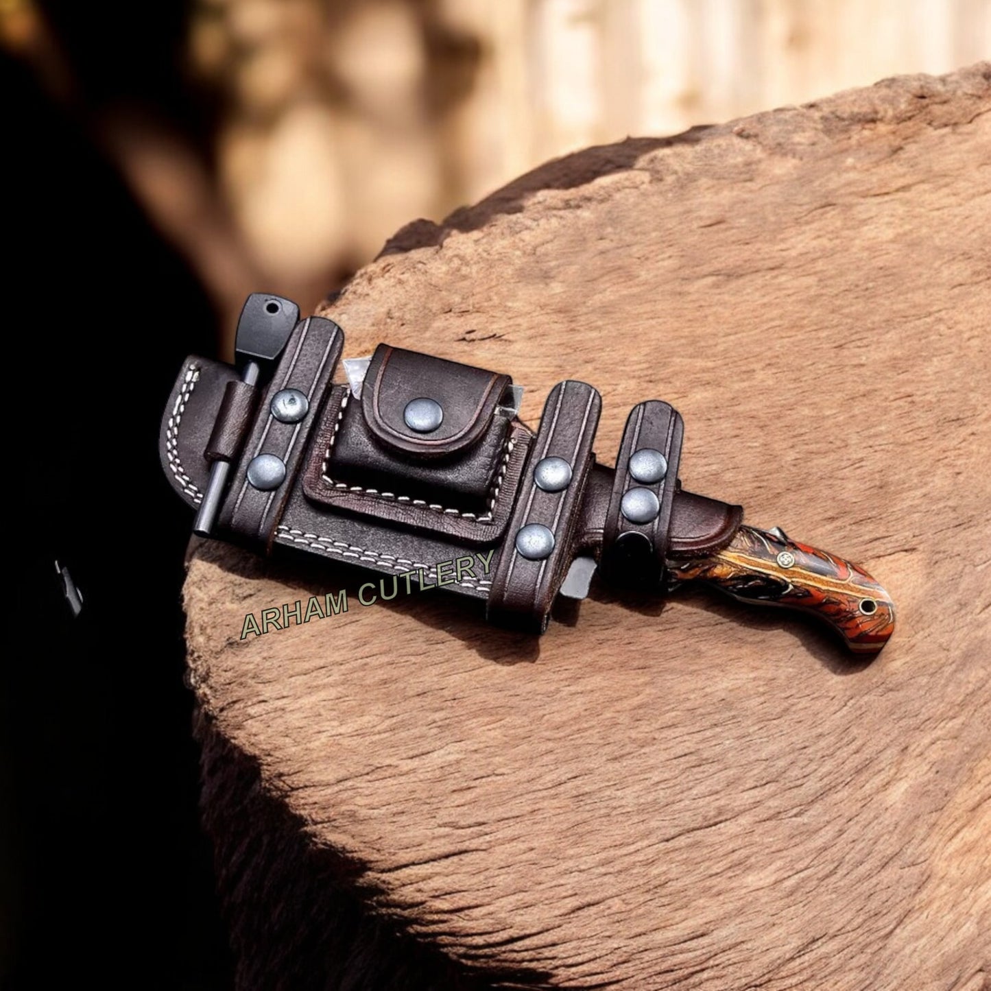 Handmade 10" Custom PINE CONE Hunting Camping Sport Knife Arham Cutlery 