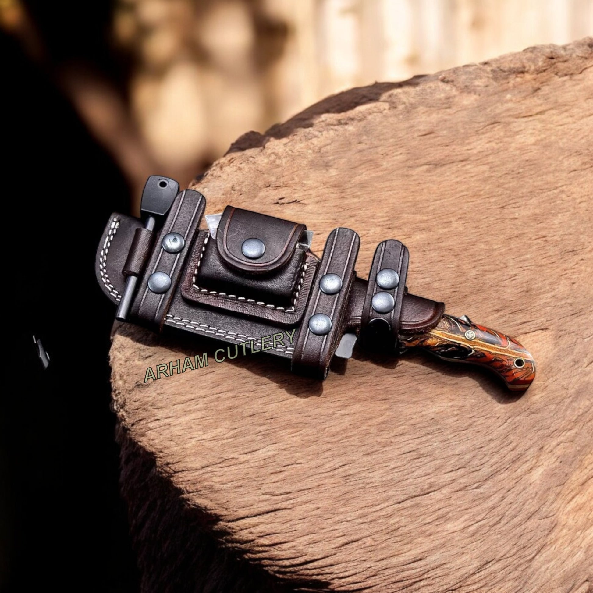 Handmade 10" Custom PINE CONE Hunting Camping Sport Knife Arham Cutlery 