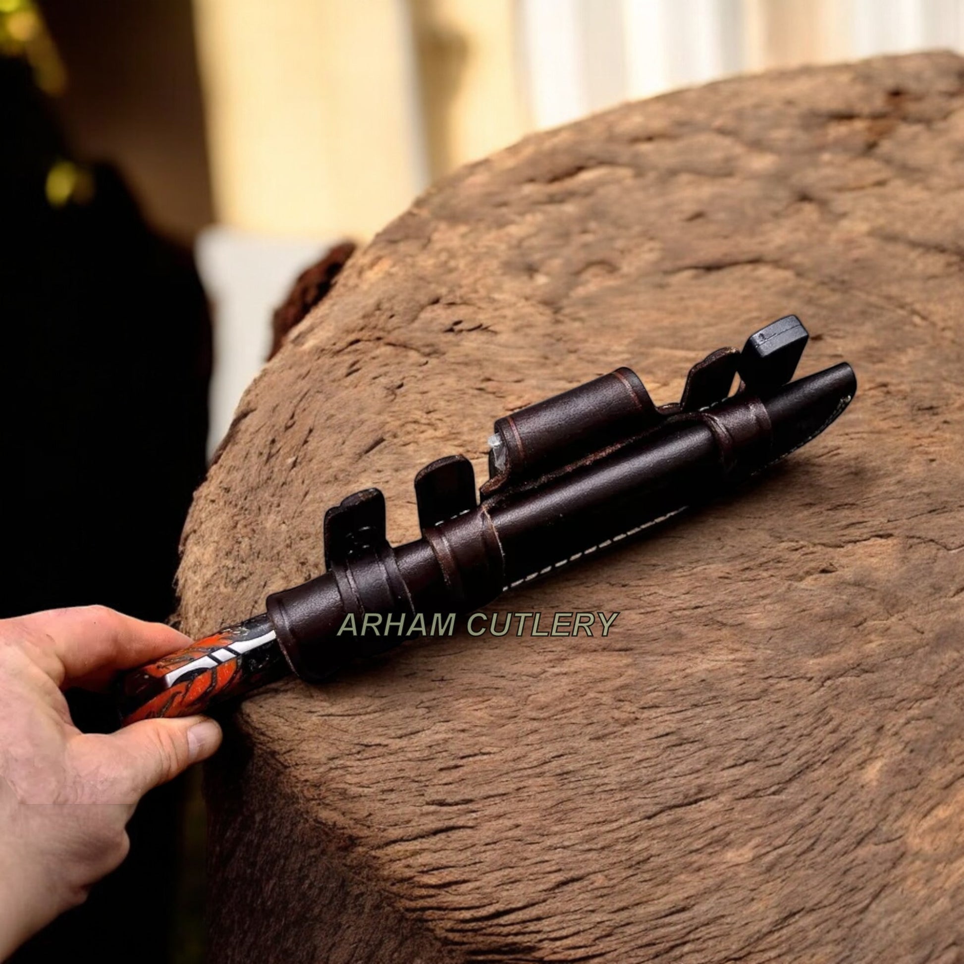 Handmade 10" Custom PINE CONE Hunting Camping Sport Knife Arham Cutlery 