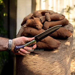 Handmade AUS 10 Custom Pine Cone Hunting Camping Bushcraft Sport Knife 