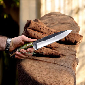 Handmade AUS 10 Custom Pine Cone Hunting Camping Bushcraft Sport Knife 