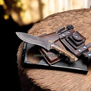 Handmade Custom PINE CONE Hunting Camping Knife Arham Cutlery 