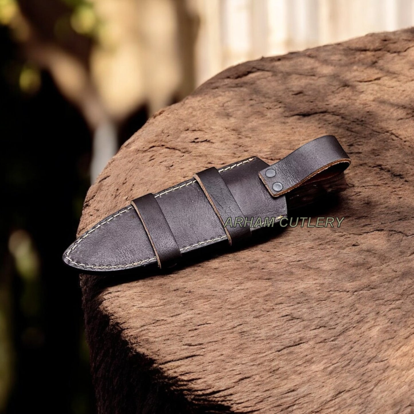 Handmade Damascus Steel Custom Sheep Horn Hunting Sport Knife Arham Cutlery 