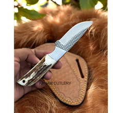 Lade das Bild in den Galerie-Viewer, Handmade Farrier Rasp File Knife With Leather Sheath
