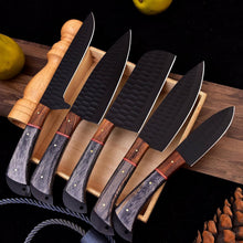 Cargar imagen en el visor de la galería, Damascus Kitchen Knife Set Professional 5 Piece , Arham Cutlery
