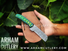 Load image into Gallery viewer, Damascus Steel Cowboy Bull Cutter Knife Arham Cutlery 
