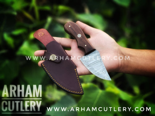 Custom Handmade Damascus Steel Skinning Knife Arham Cutlery 