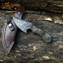 Load image into Gallery viewer, Ram Horn Skinning Knife With Leather Sheath Arham Cutlery 
