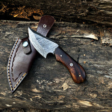 Load image into Gallery viewer, Handmade Damascus Steel Skinner Knife With Leather Sheath Arham Cutlery 
