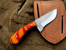 Cargar imagen en el visor de la galería, Handmade Ferrier Rasp File Skinning Knife With Cross Draw Leather Sheath , Arham Cutlery
