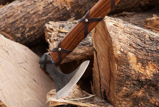 Ragnar Viking AXE  Hand Forged  Camping Axe with Rose Wood Handle , Arham Cutlery