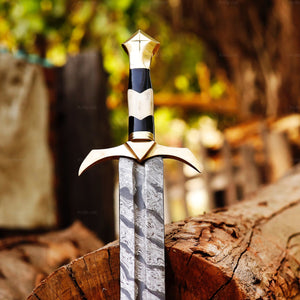 Damascus Sword With Ladder Pattern - Arham Cutlery